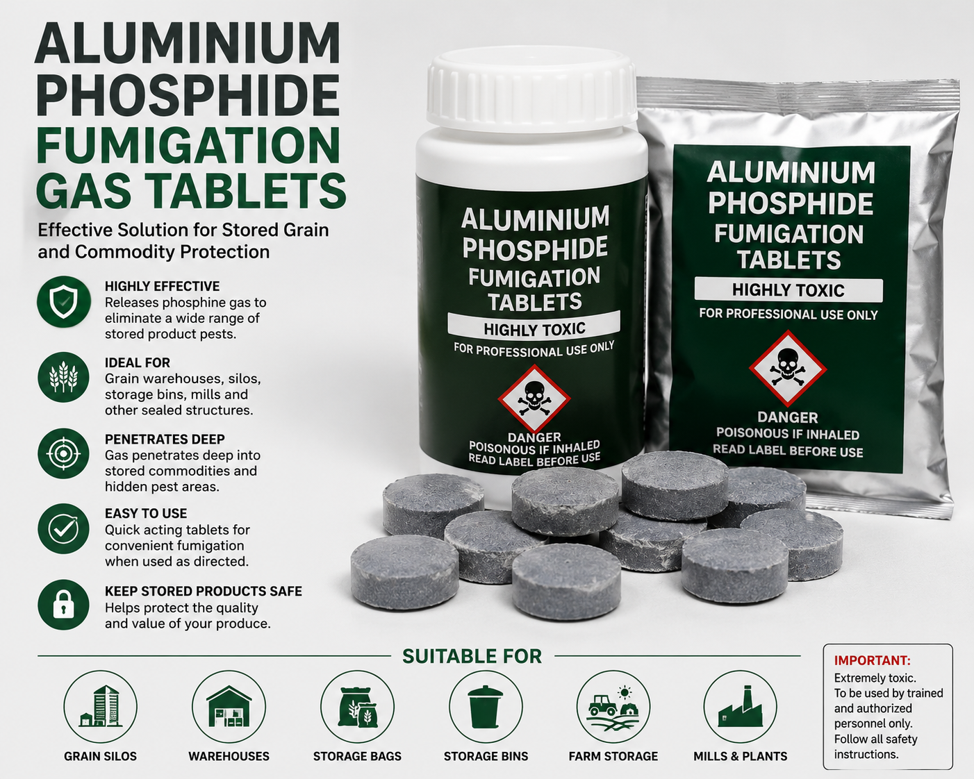 Aluminium phosphide tablets